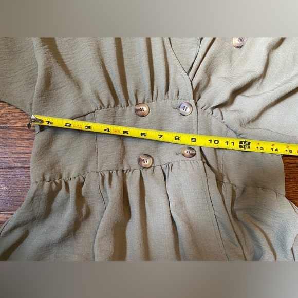 NWTs ASOS Mini Dress Sage Green Above Knee Resort Vaca Yacht Button Summer Boho - Picture 9 of 12